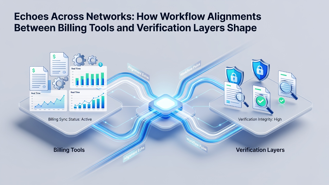 Flowchart illustrating aligned workflows between billing software and security verification modules