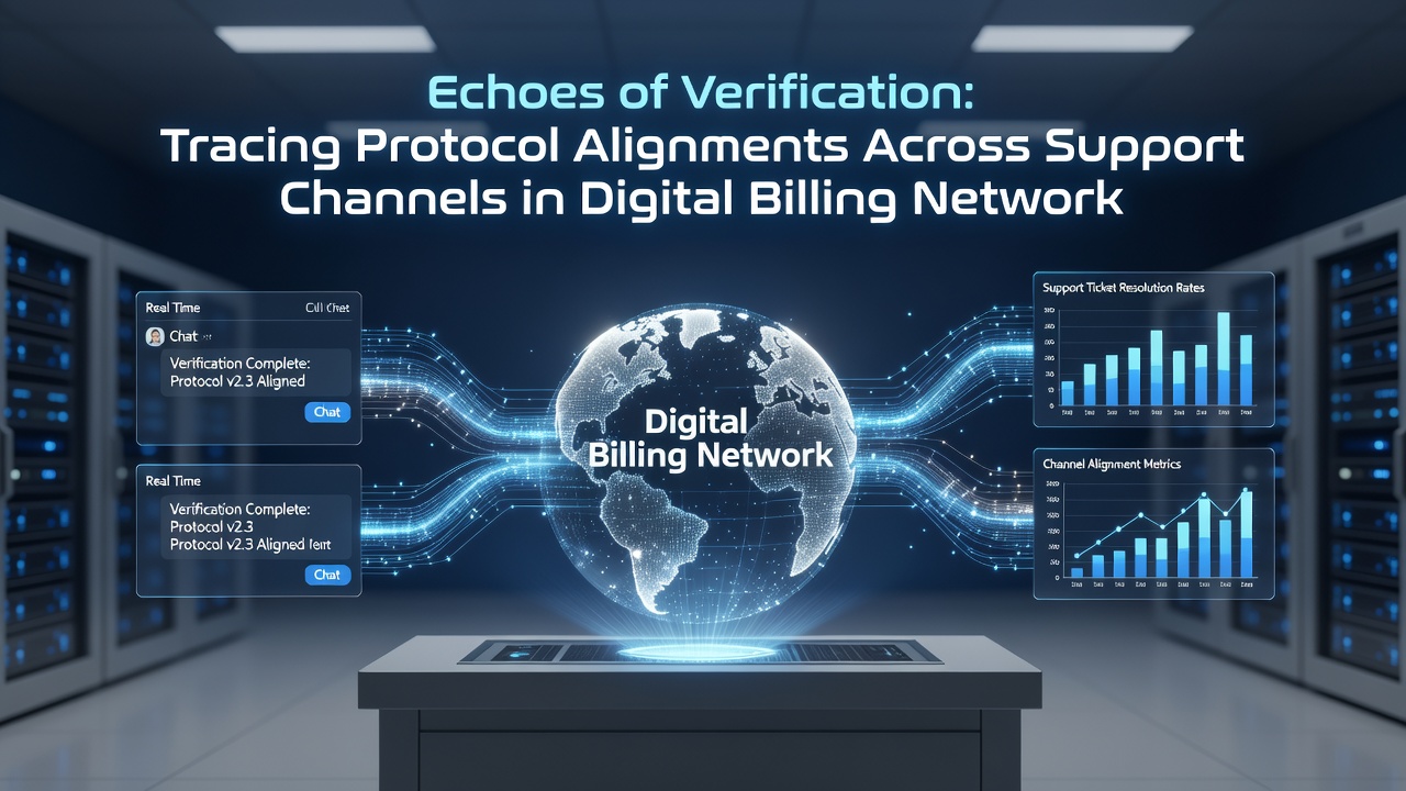 Flowchart illustrating support ticket verification alignment in billing networks