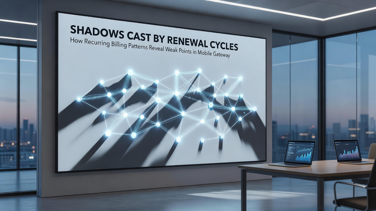 Flowchart illustrating renewal cycle data paths through mobile gateways with highlighted security gaps