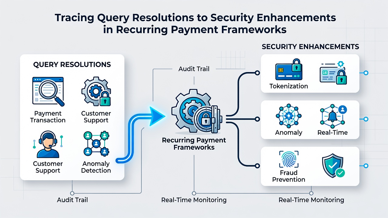 Flowchart illustrating how resolved queries trigger updates to payment gateway security controls
