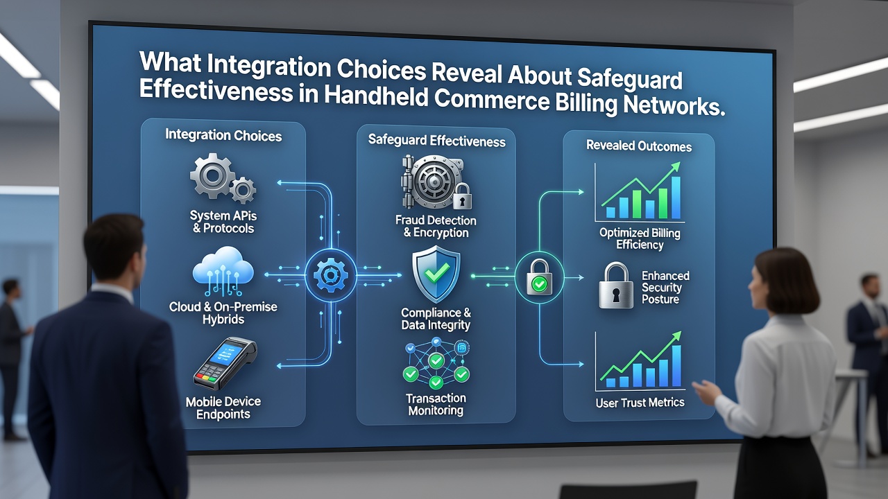 Flowchart illustrating safeguard effectiveness metrics tied to different integration methods in mobile billing